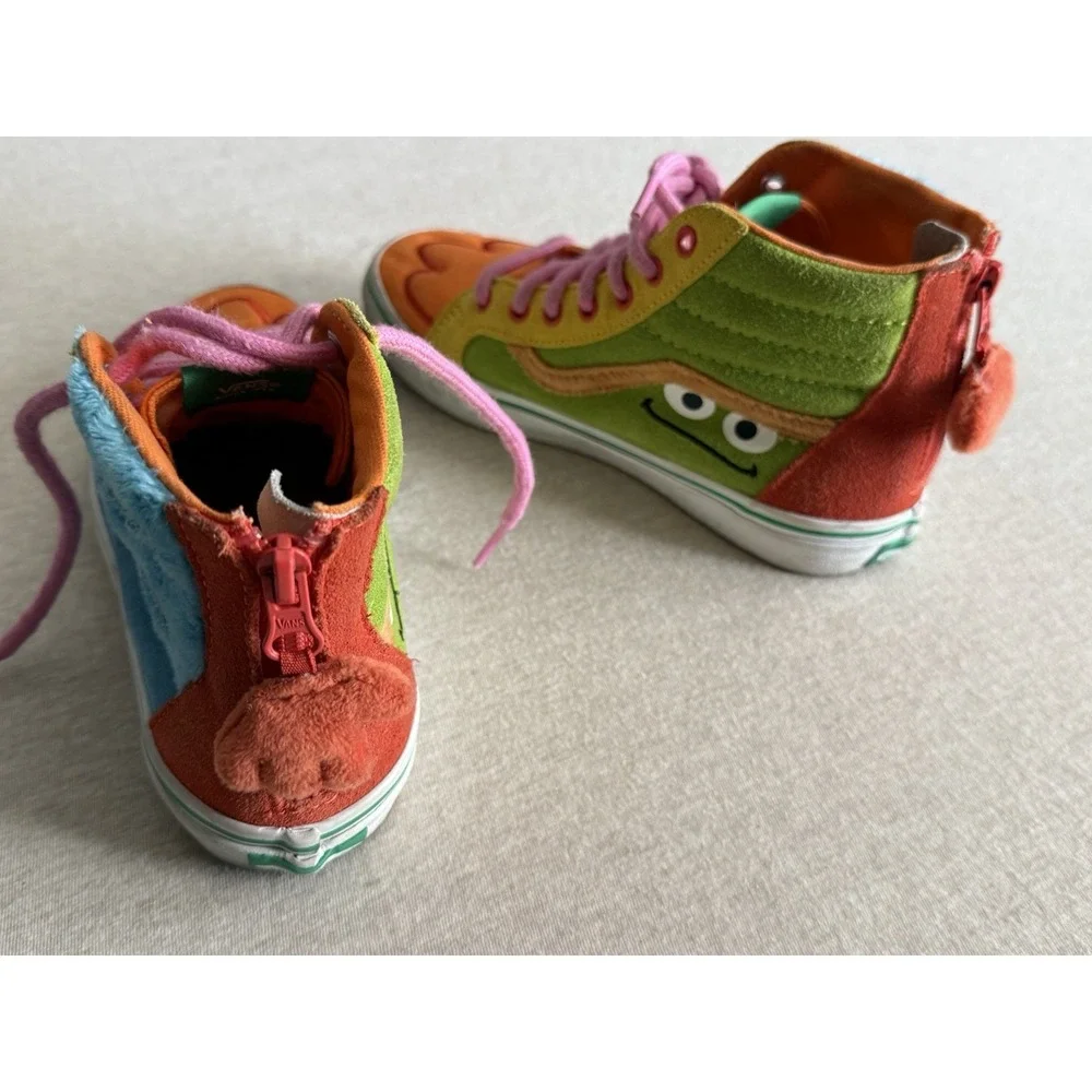 Vans x Sesame Street Toddler Sz 3 Multi Color Zip Casual Shoes SK8-Hi-C4PBMC-SZ